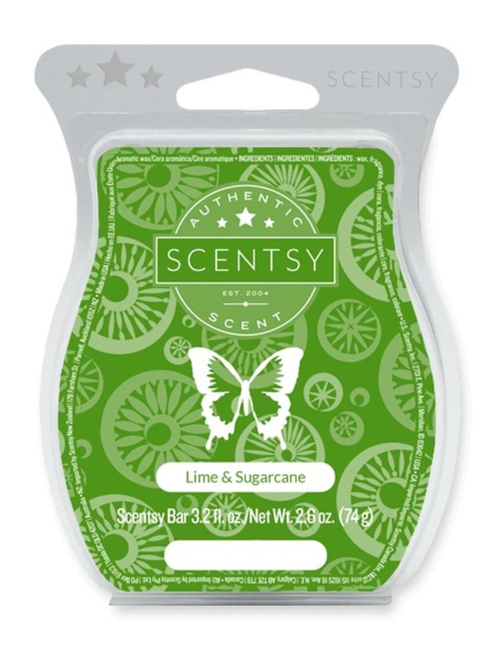 Scentsy LIME & SUGARCANE Scented Wax Bar Melt New